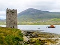 Kildavnet Castle, 15th-century Irish rectangular tower house Royalty Free Stock Photo